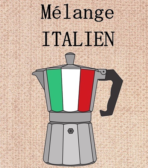 Mélange Italien 20% Robusta - 80% Arabica -Inde, Brésil, Colombie