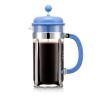 Cafetière à piston - Bodum - 8 tasses - 1L - En Verre + Verre rechange en plastique Sans BPA - Caffettiera Couleur : Bleu