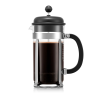 Cafetière à piston - Bodum - 8 tasses - 1L - En Verre + Verre de rechange en plastique Sans BPA - Caffettiera Couleur : Noir