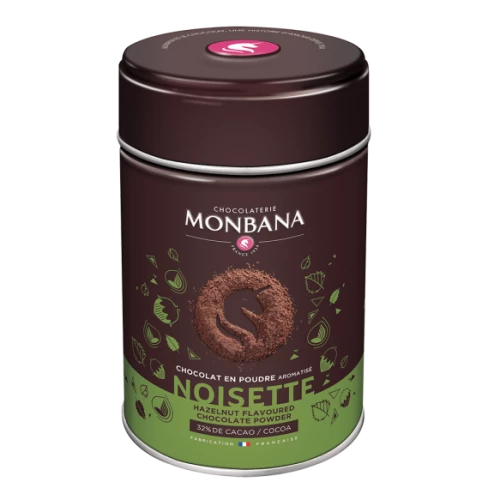 Monbana chocolat en poudre aromatis  la Noisette - TORREFACTION DESSERTINE